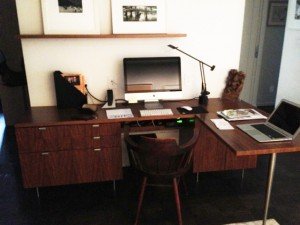 The workspace of Frances Kazan