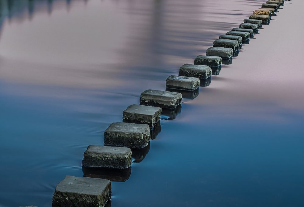 Image: stepping stones across water