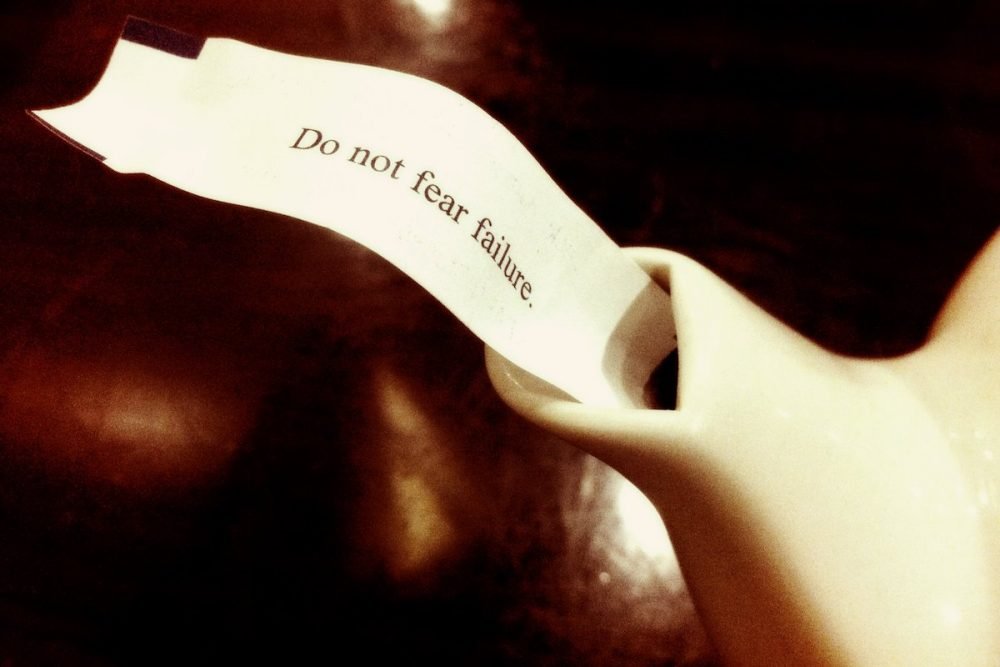 Image: Fortune cookie fortune reading "Do not fear failure".